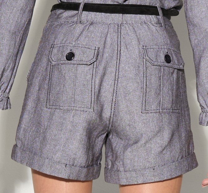 AGATHE herringbone tweed shorts