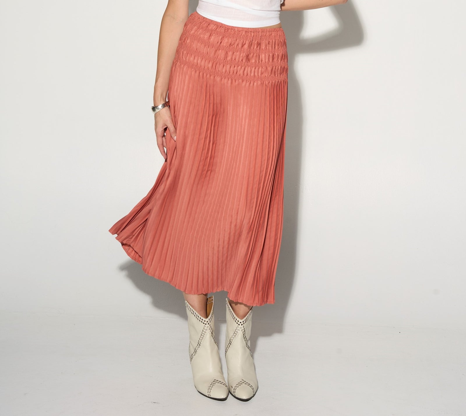 Ruched hotsell coral skirt