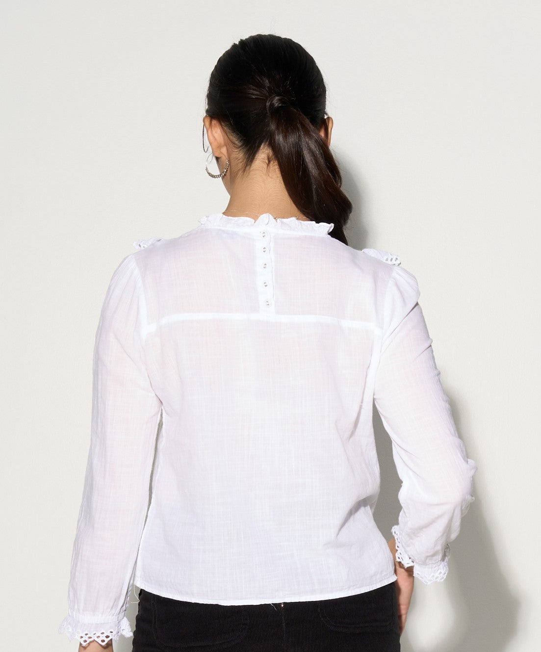 CLEMENCE pintucked Blouse with ruffles